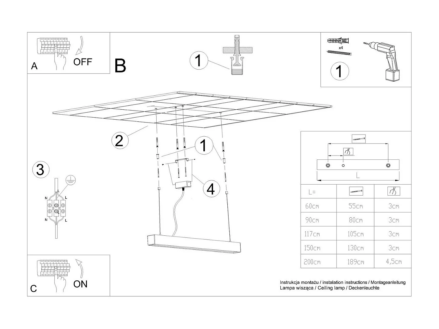 Lampe suspendue Vesta 150 gris