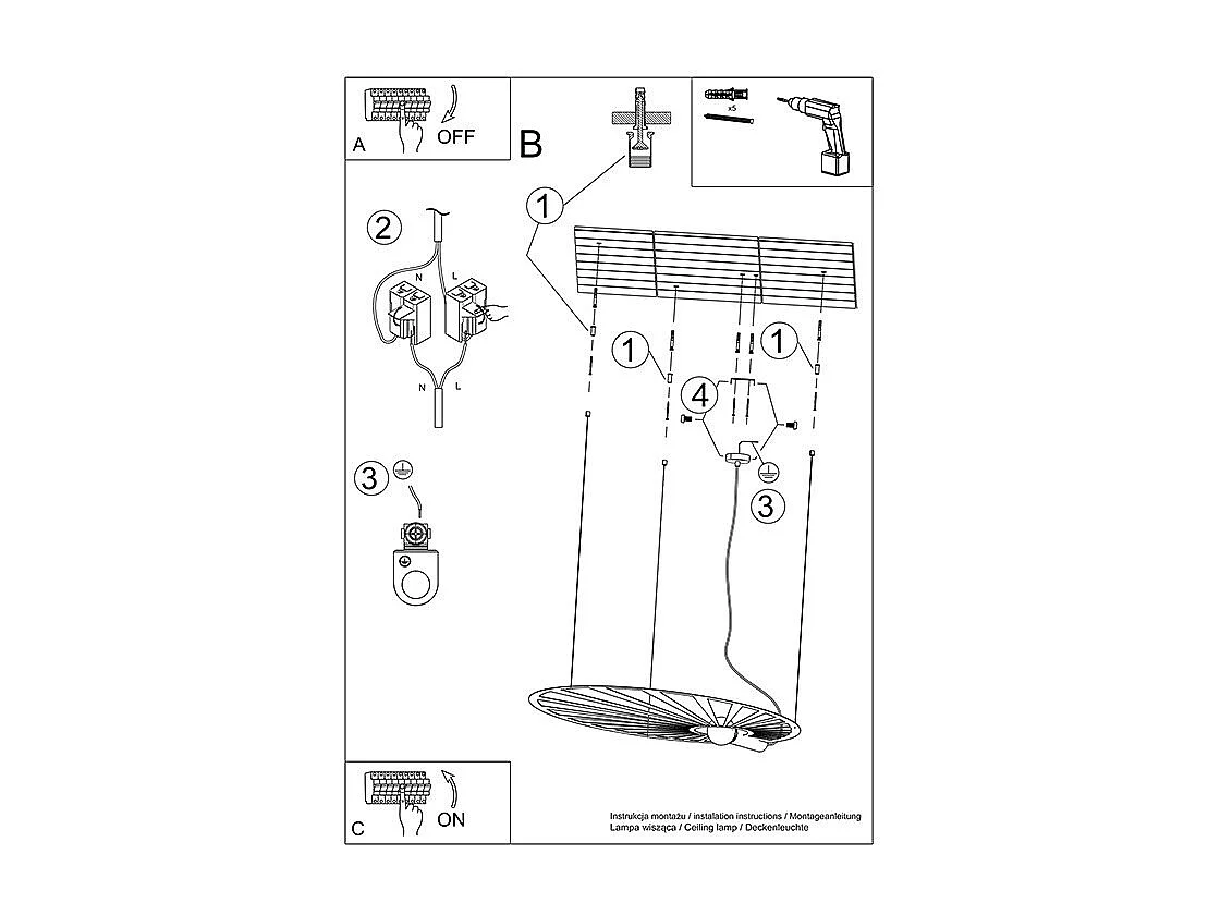 Lampe pendante Célis noir