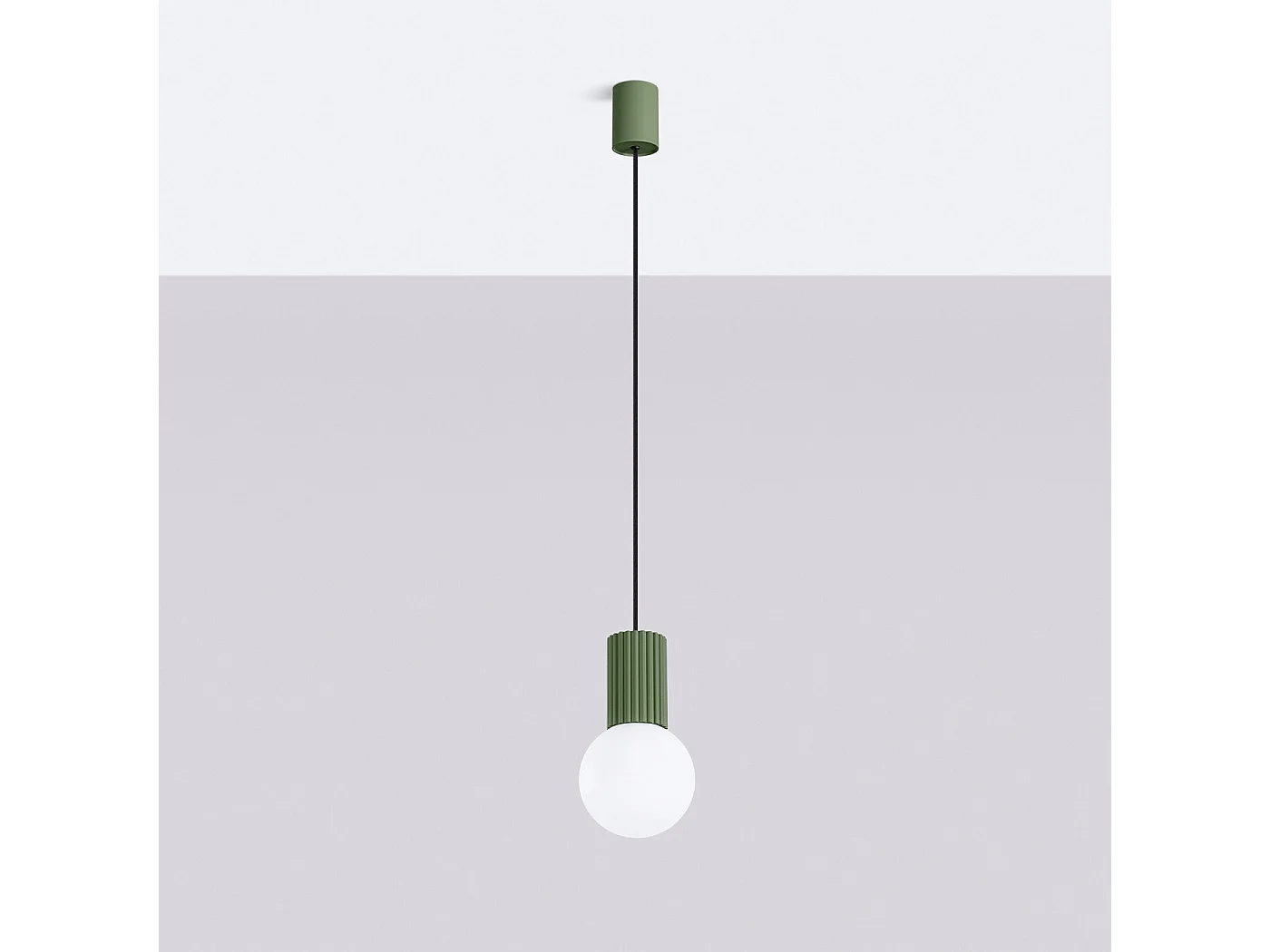 Lampe pendante Orbis 1 vert olive