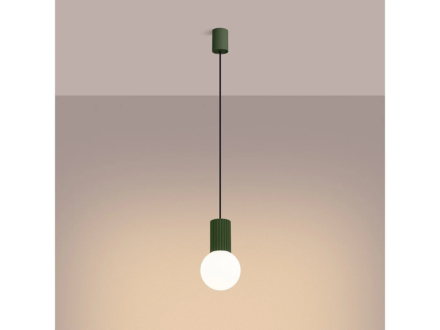 Lampe pendante Orbis 1 vert olive