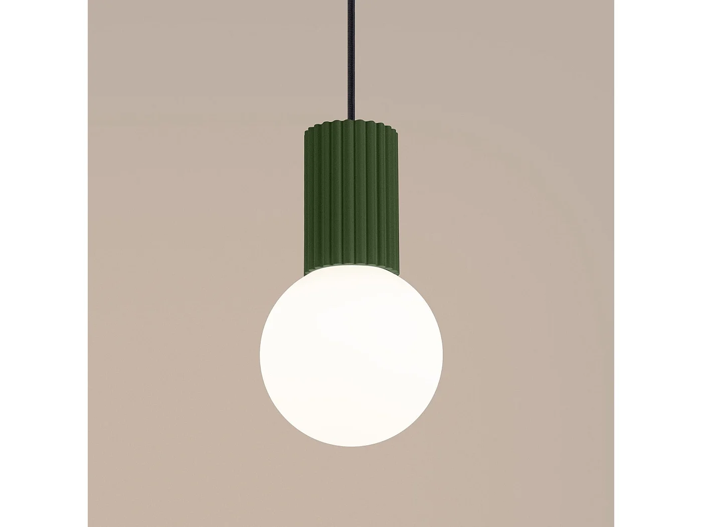 Lampe pendante Orbis 1 vert olive