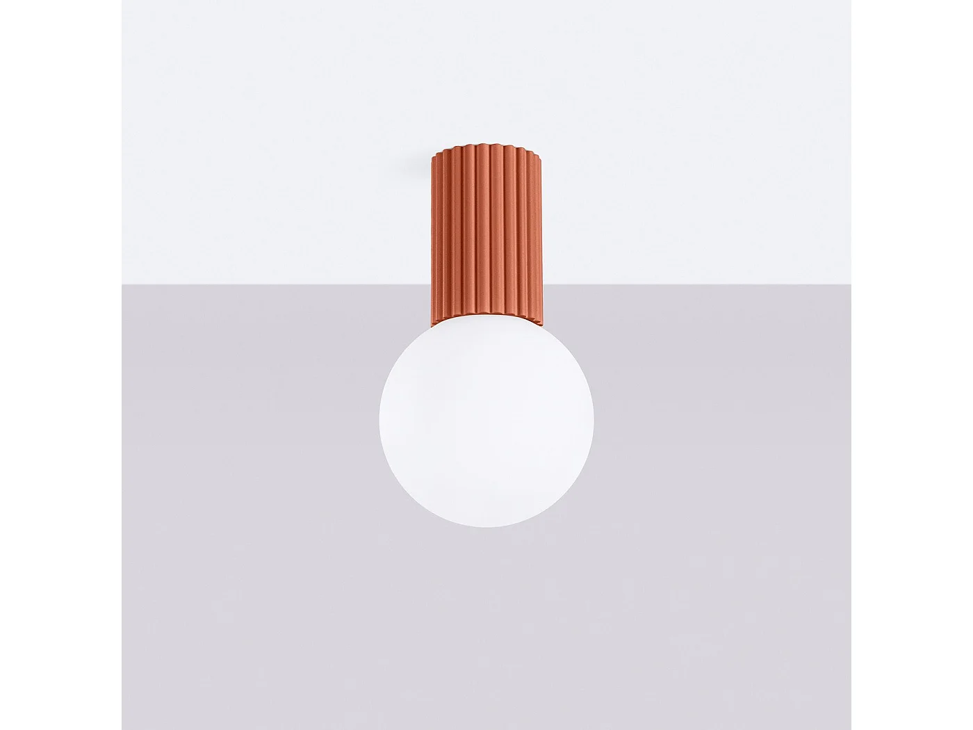 Plafonnier Orbis rouge ochra IP44