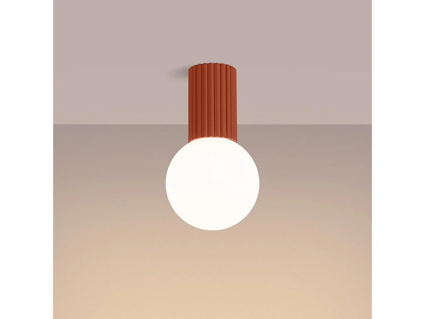 Plafonnier Orbis rouge ochra IP44