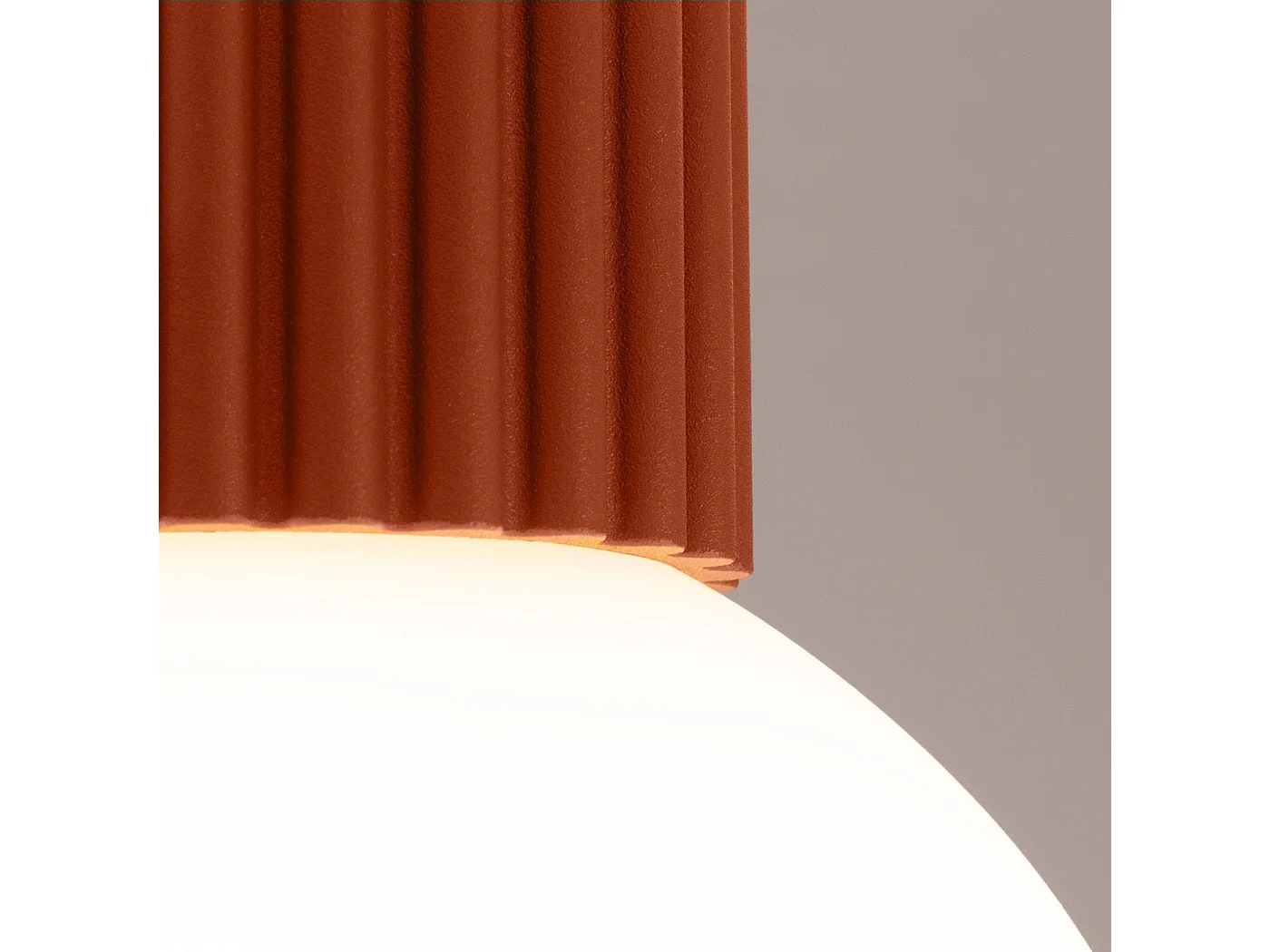 Plafonnier Orbis rouge ochra IP44