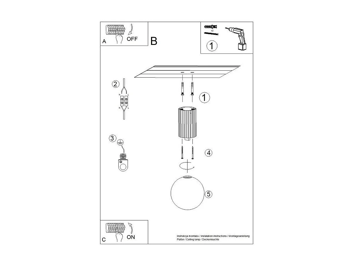 Plafonnier Orbis rouge ochra IP44