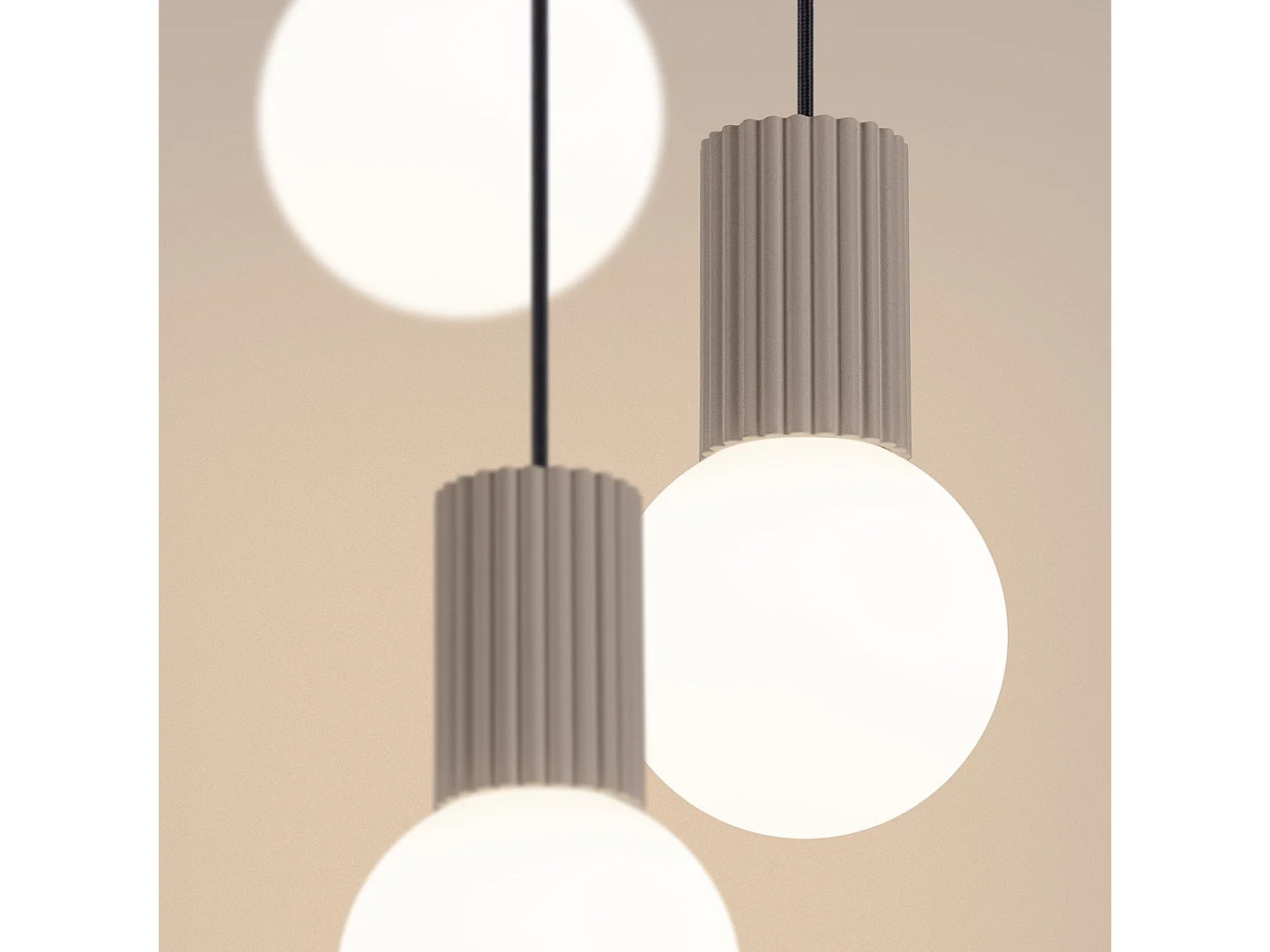 Lampe suspendue Orbis 3P taupe