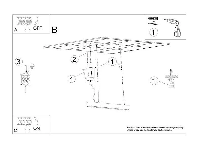 Lampe suspendue Vesta 200 gris