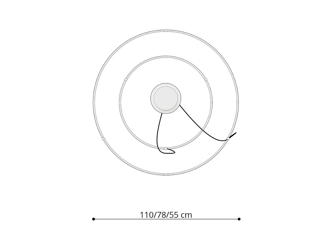 Lustre Nyra 2 55-78 blanc LED 4000K