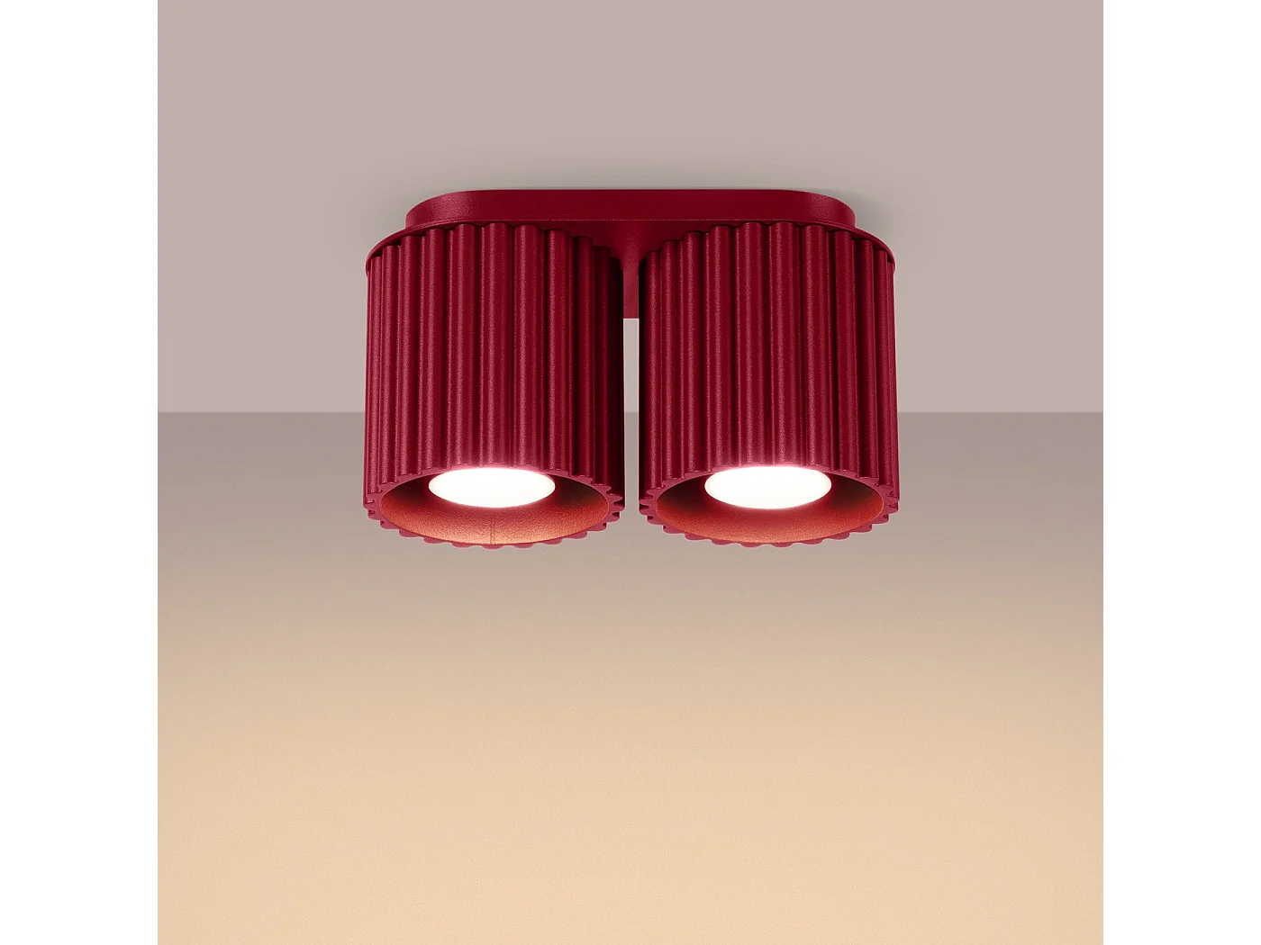 Plafonnier Aurélis 2 bordeaux GU10