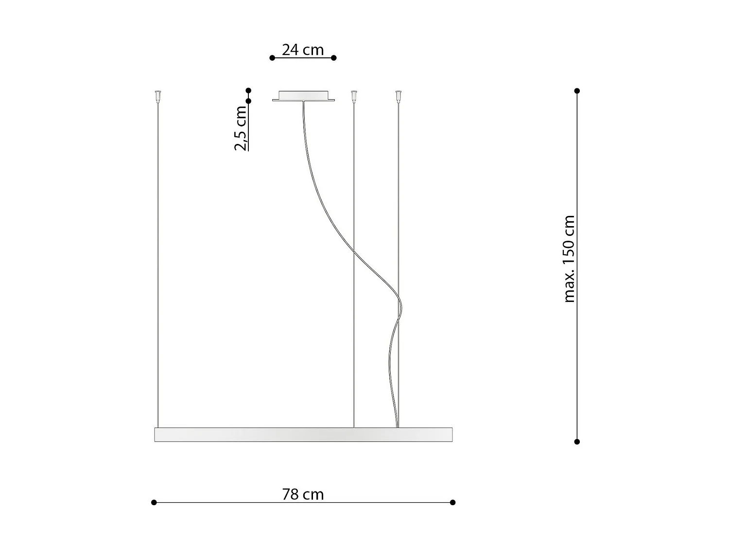 Lustre Nyra 78 or poli LED 3000K