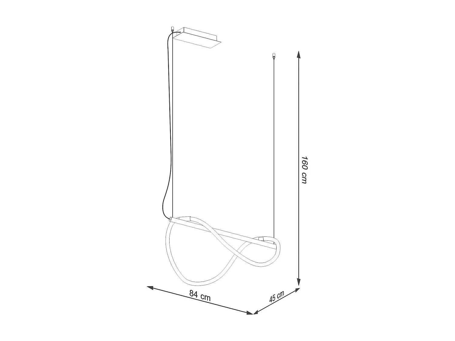 Lampe suspendue Luma 84 noir LED 2700-6500K