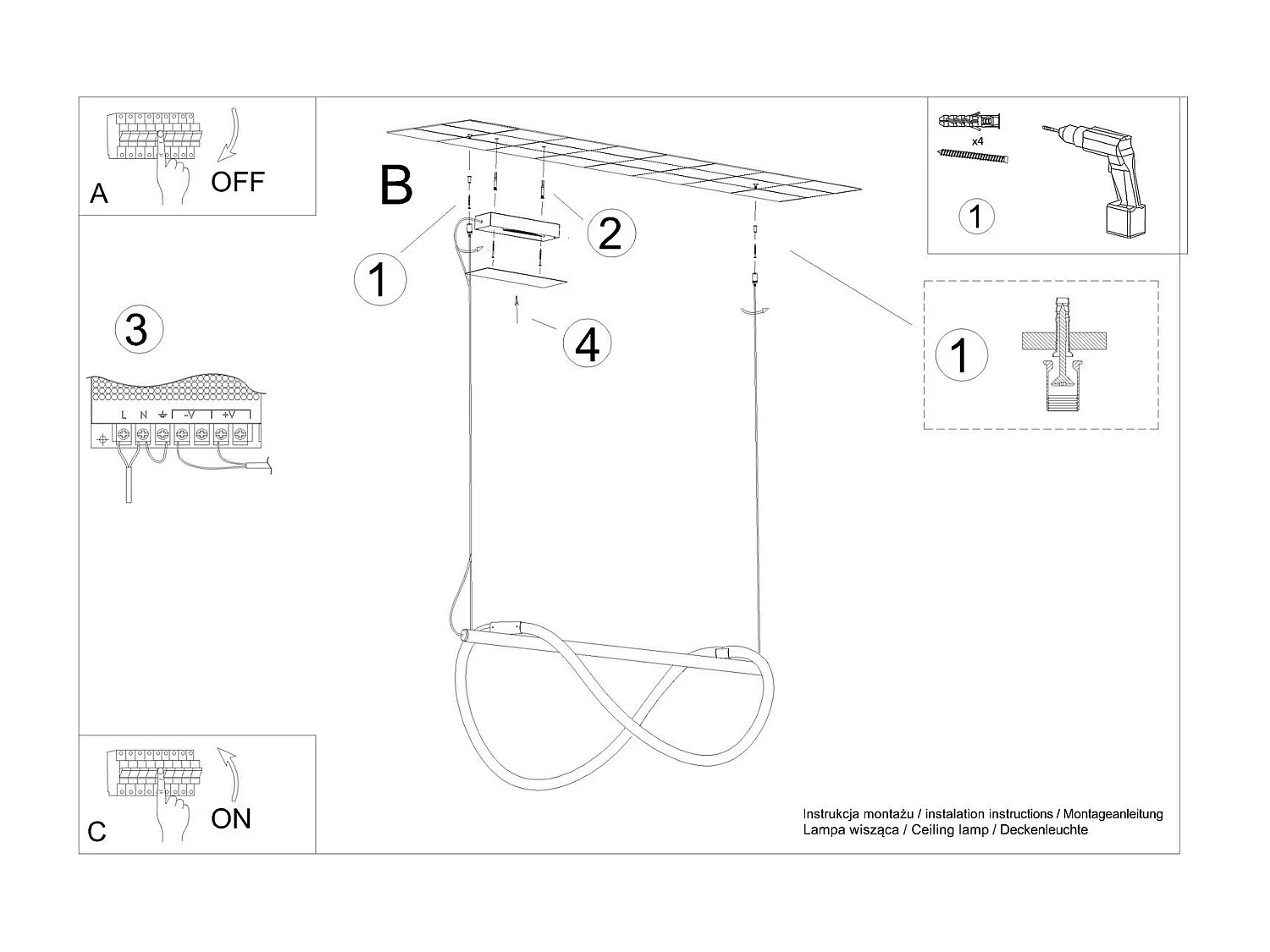 Lampe suspendue Luma 84 noir LED 2700-6500K