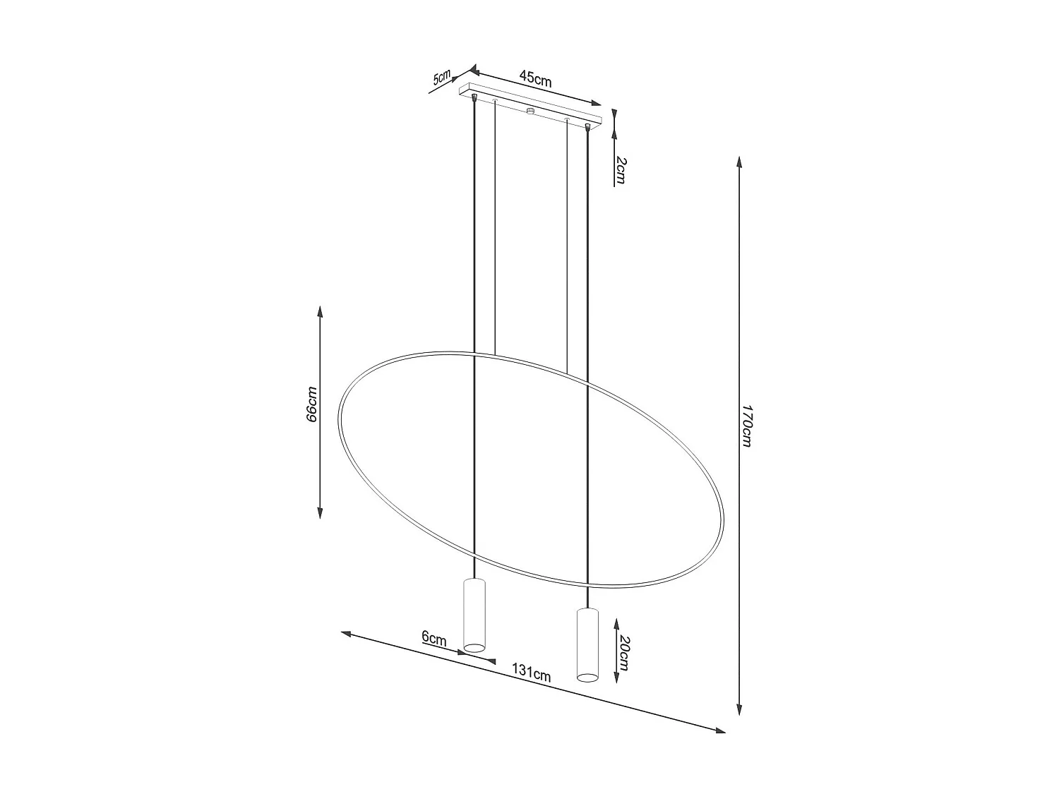 Lampe suspendue Caelis 2 noir