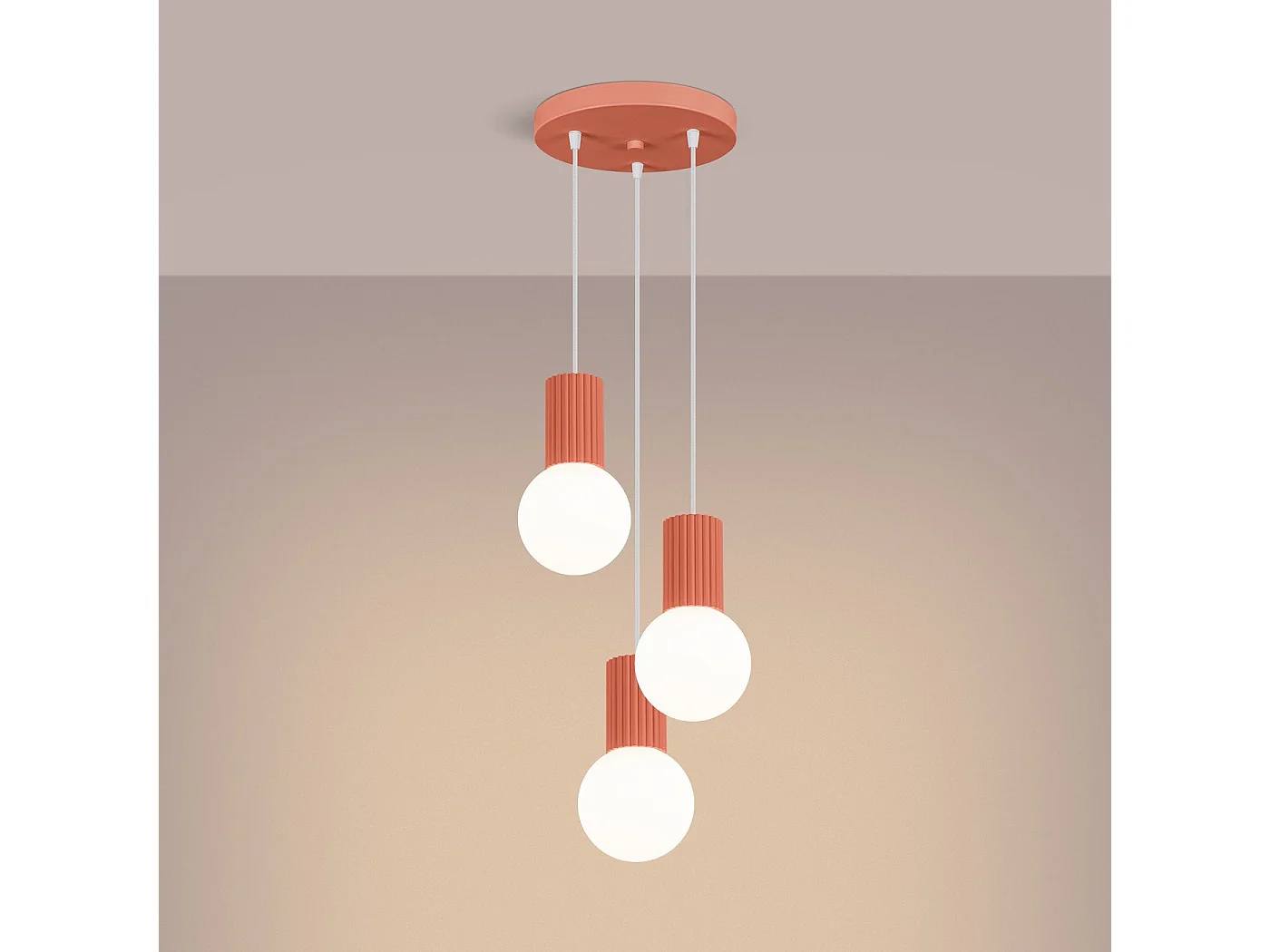 Lampe pendante Orbis 3P peach