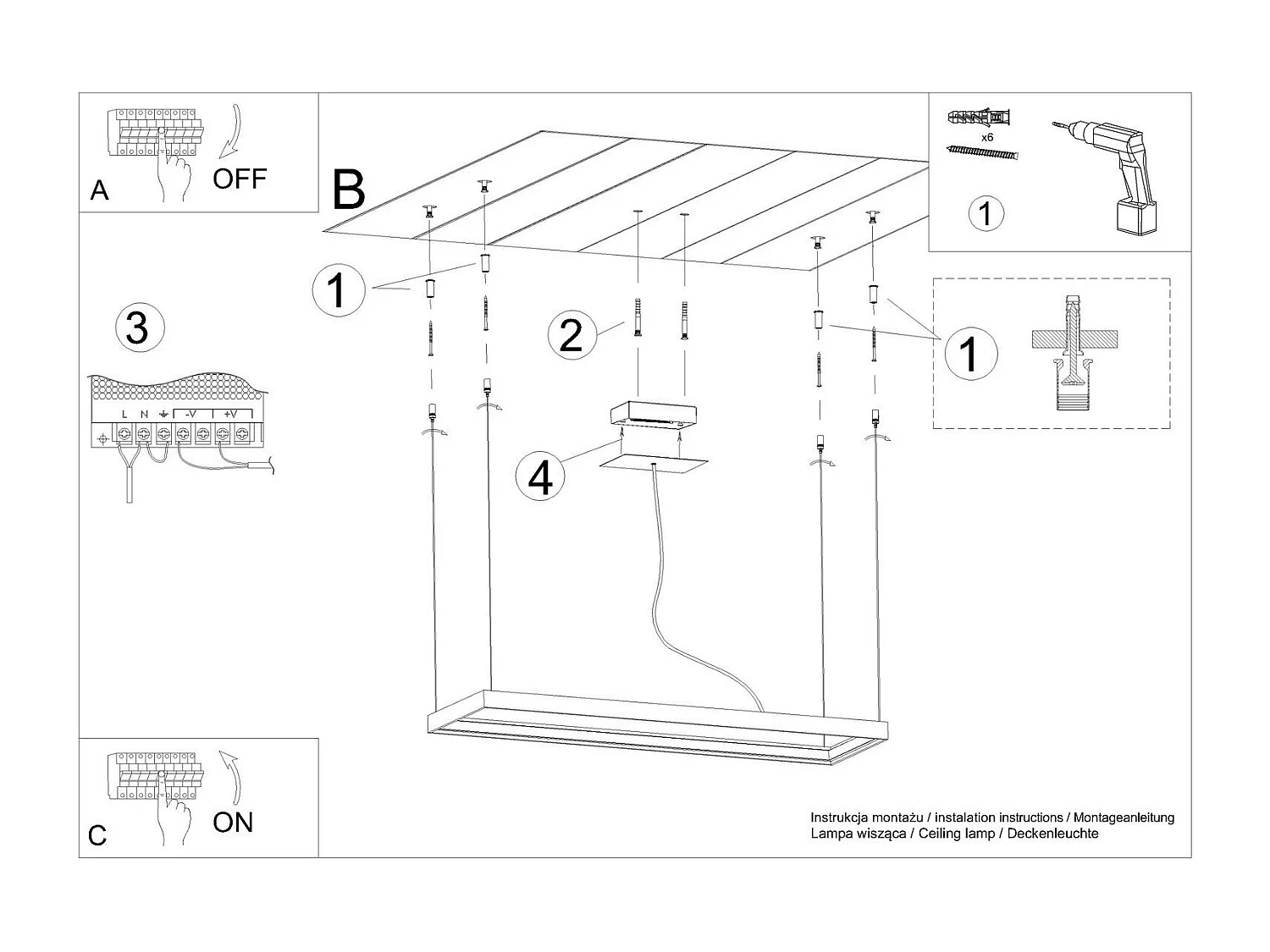 Lustre Sirius M blanc 3000K