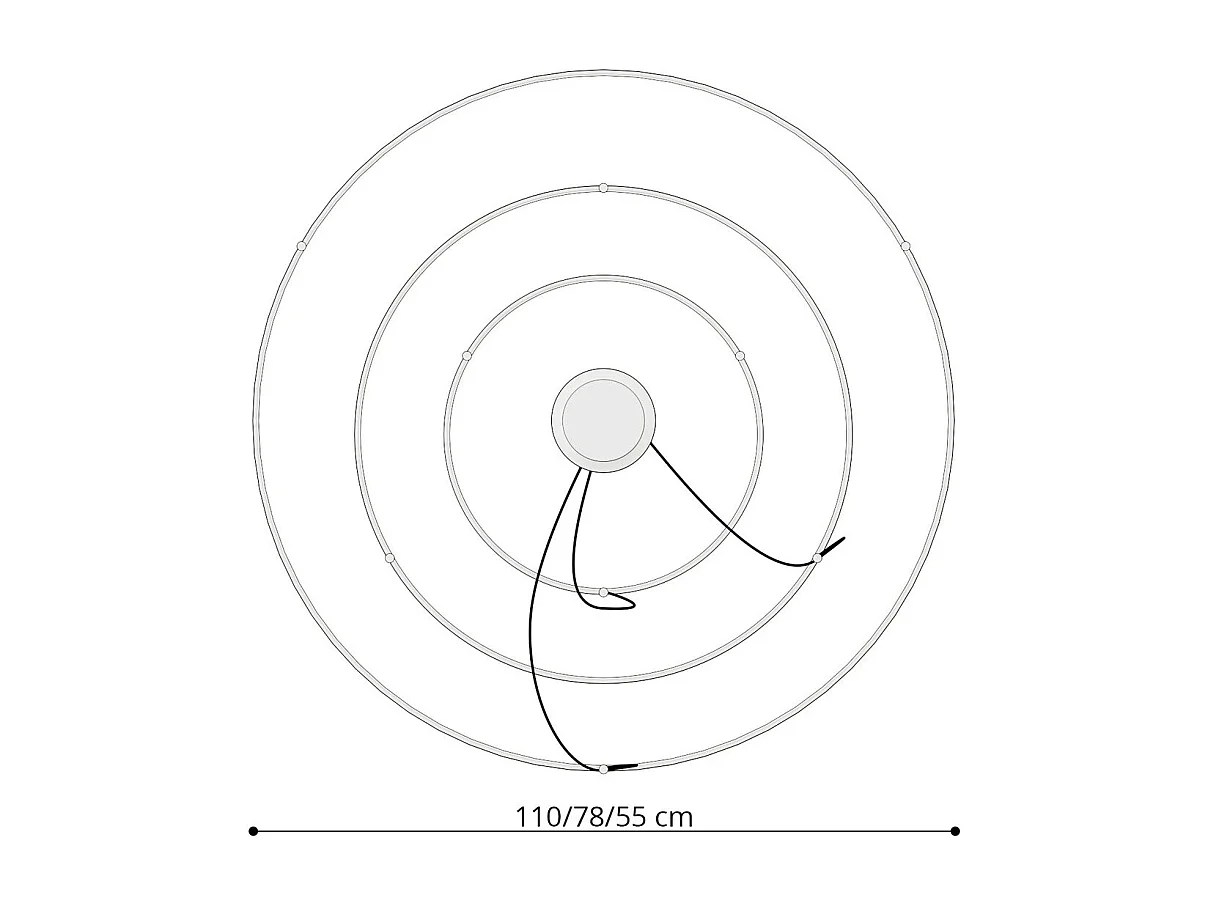 Lustre Nyra 3 55-78-110 doré LED 3000K