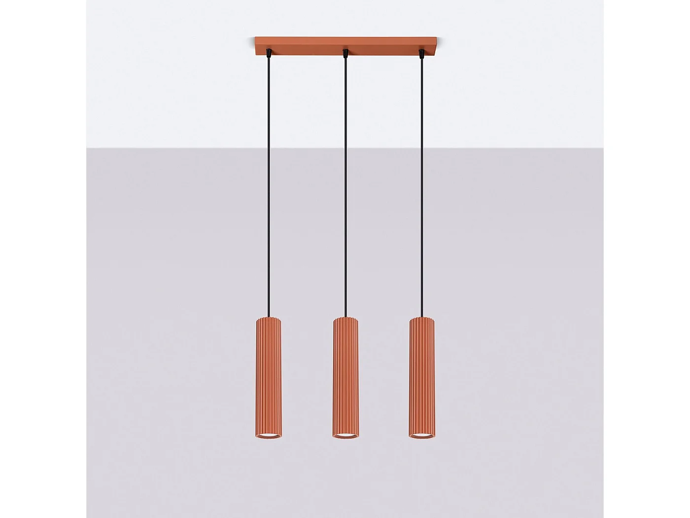 Lampe suspendue Onyx 3L rouge ocre