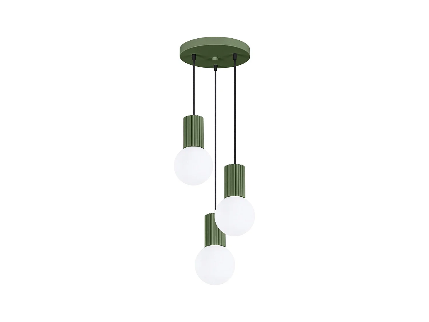 Lampe pendante Orbis 3P vert olive
