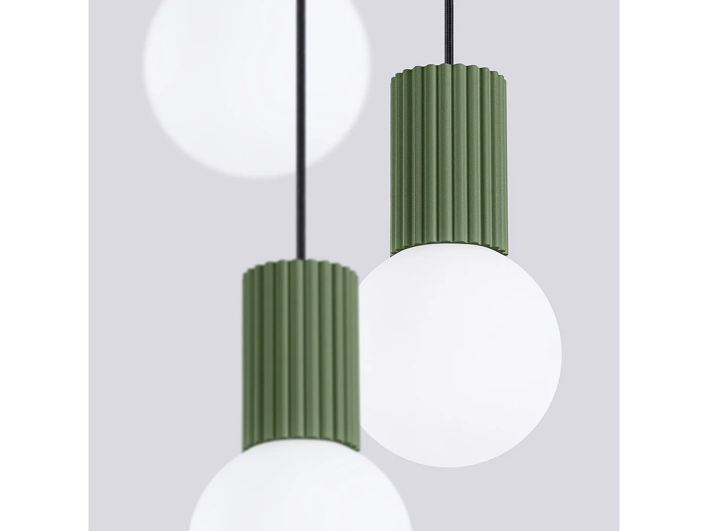 Lampe pendante Orbis 3P vert olive