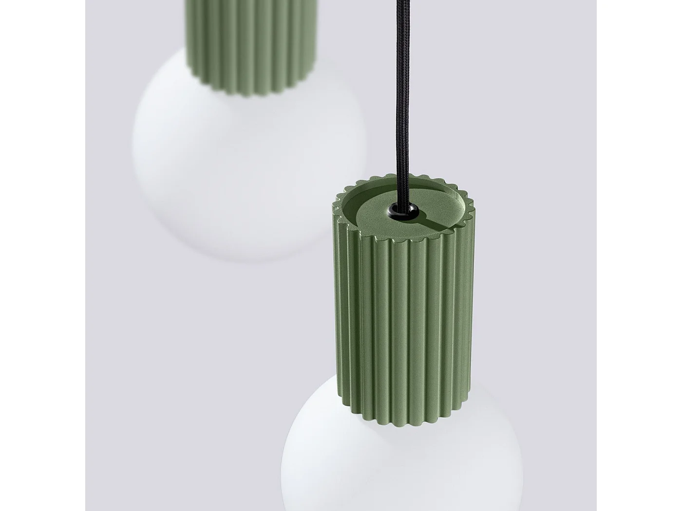 Lampe pendante Orbis 3P vert olive