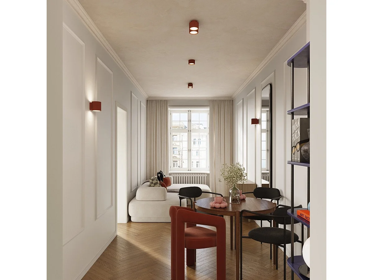 Plafonnier Aurélis 1 rouge ochra Gx53