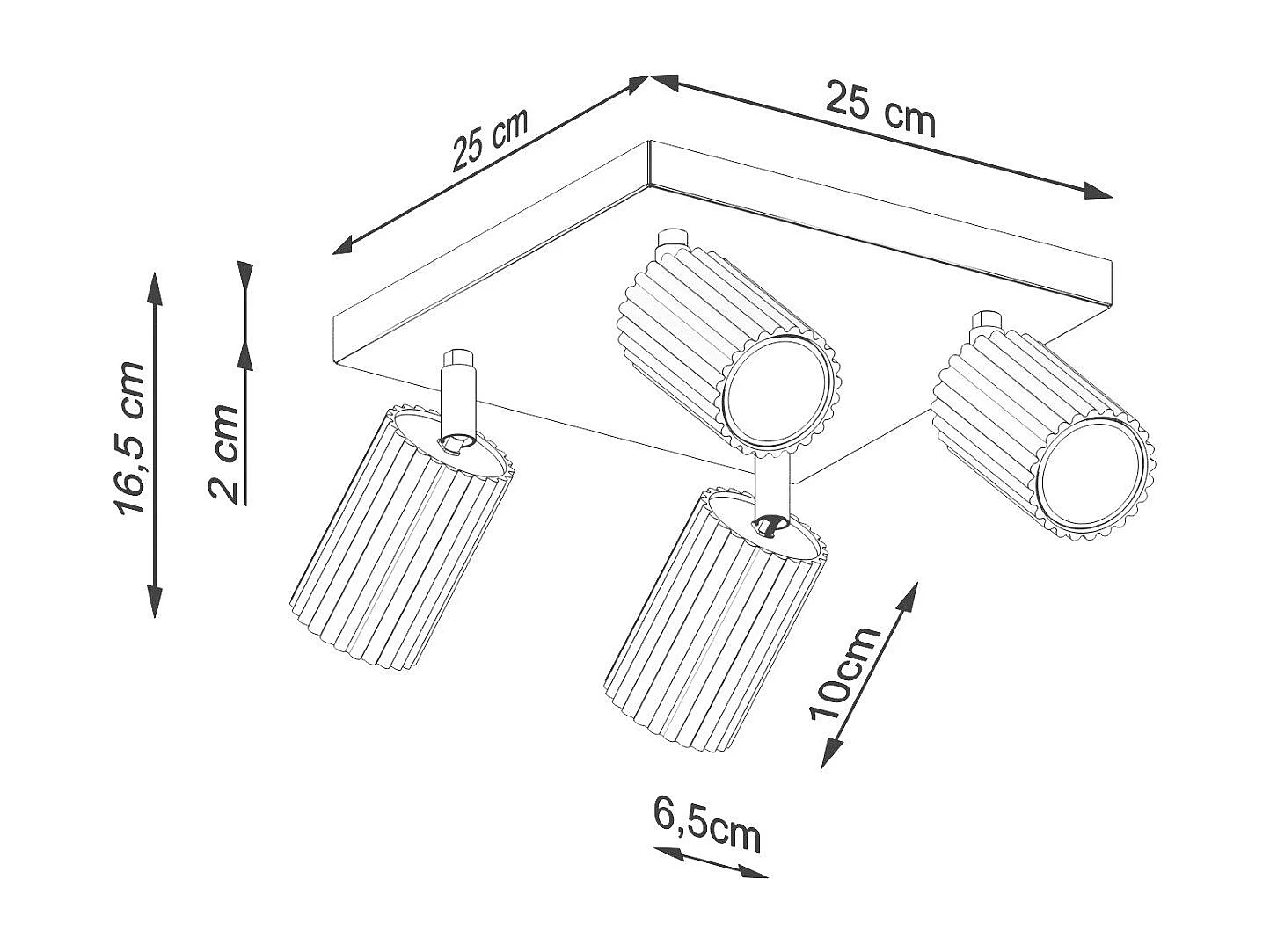 Plafonnier Onyx 4 or