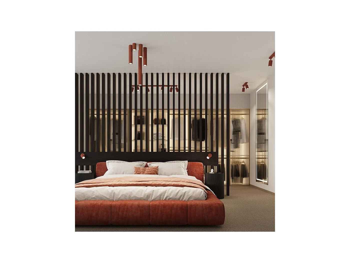 Plafonnier Onyx 30 rouge ocre