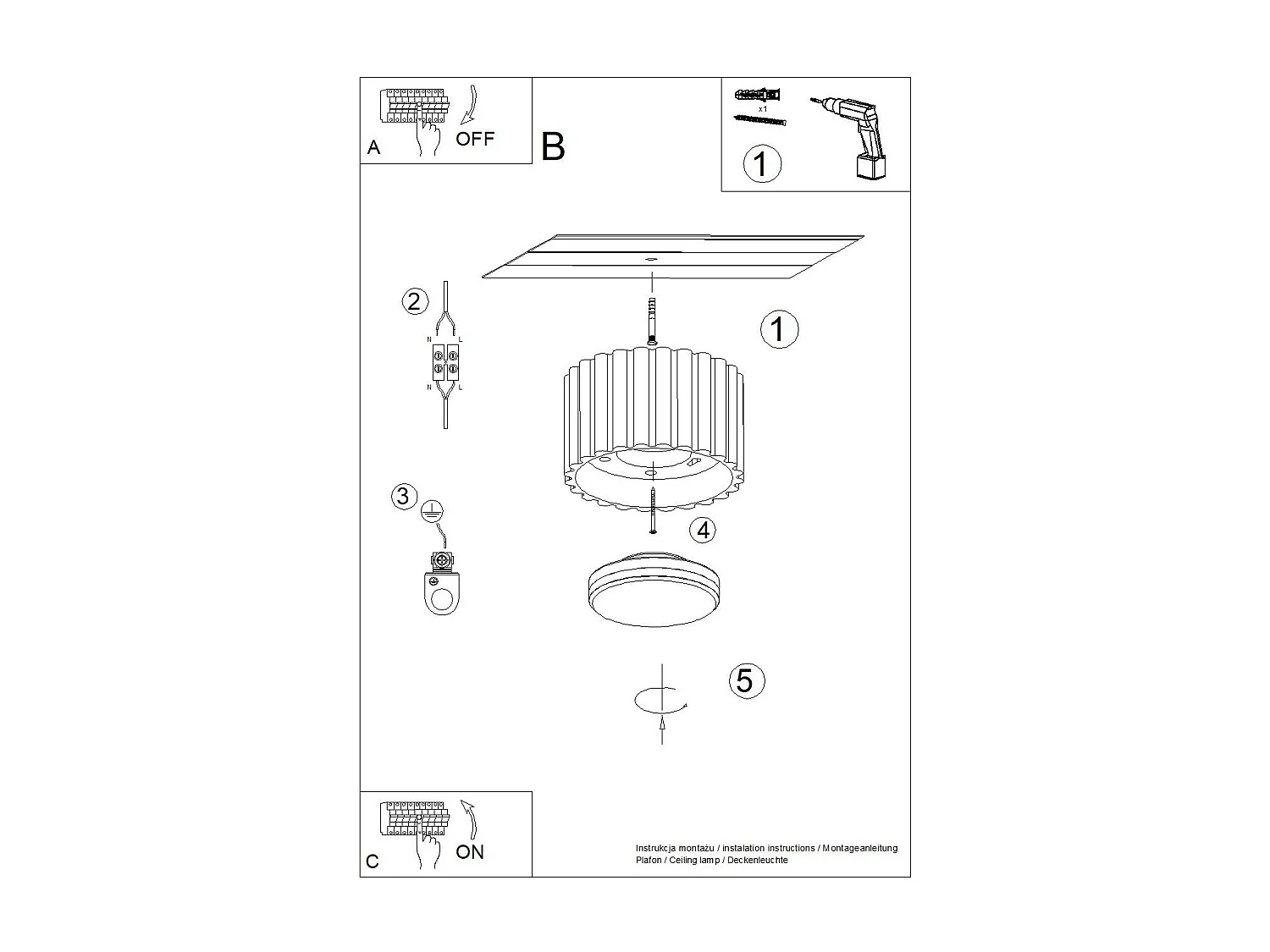 Plafonnier Aurélis 1 peach Gx53