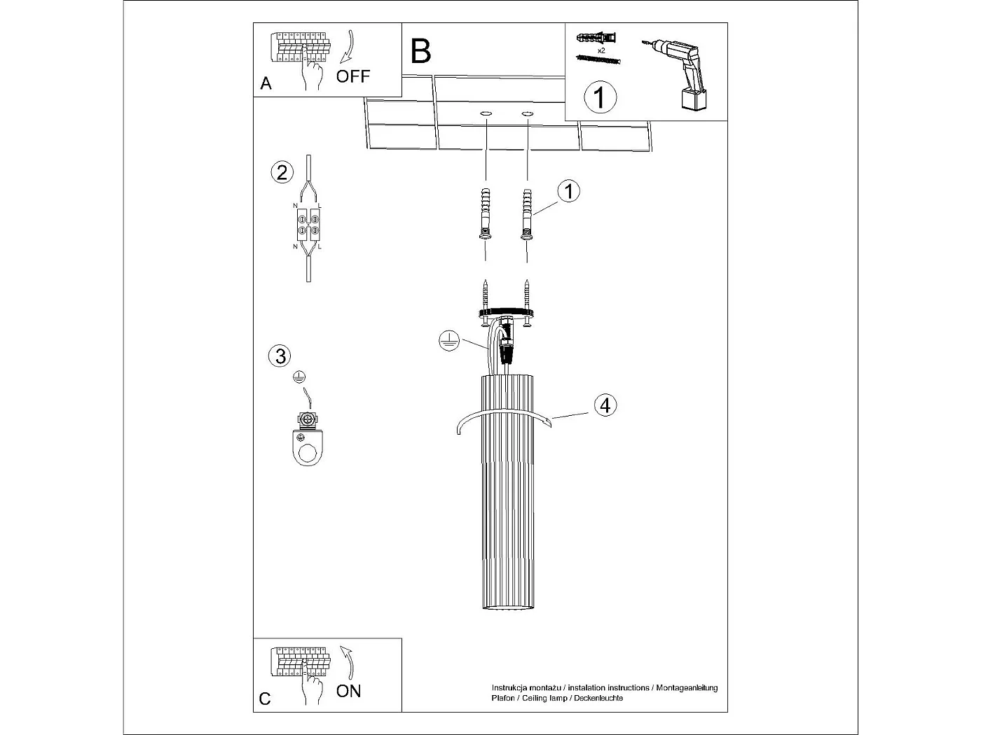 Plafonnier Onyx 40 vert olive