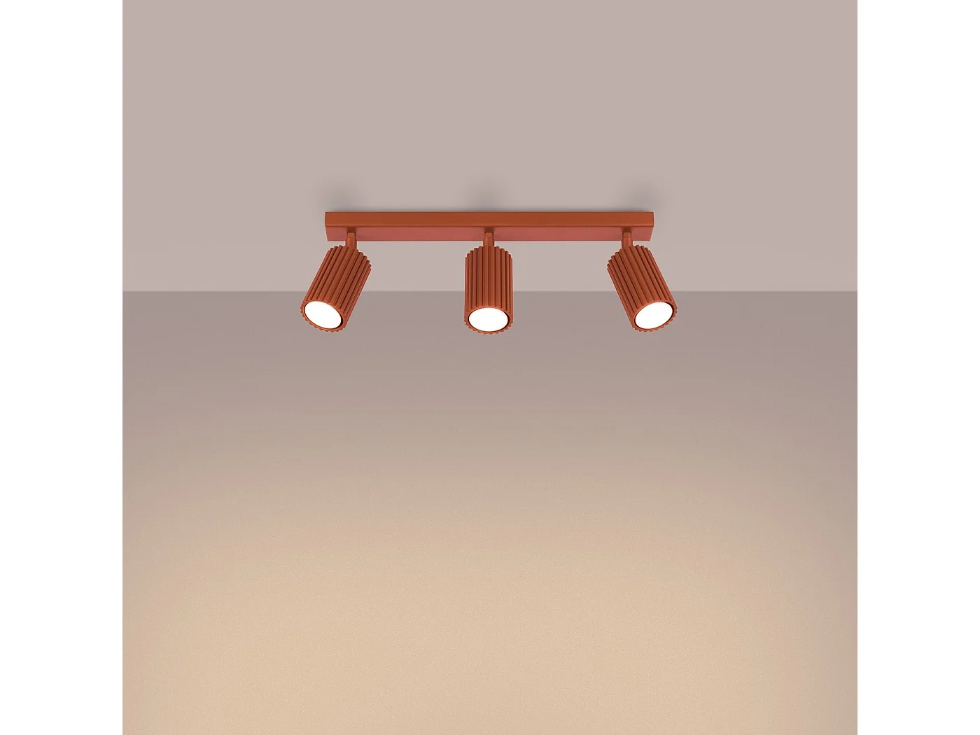 Plafonnier Onyx 3L rouge ocre