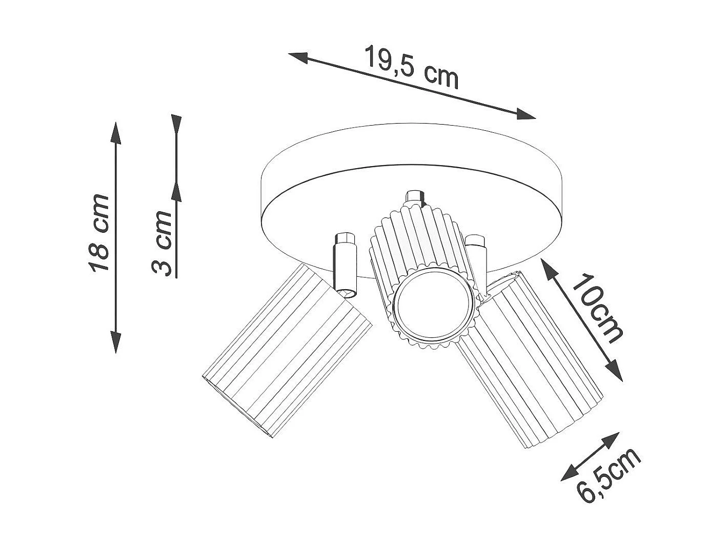 Plafonnier Onyx 3P noir