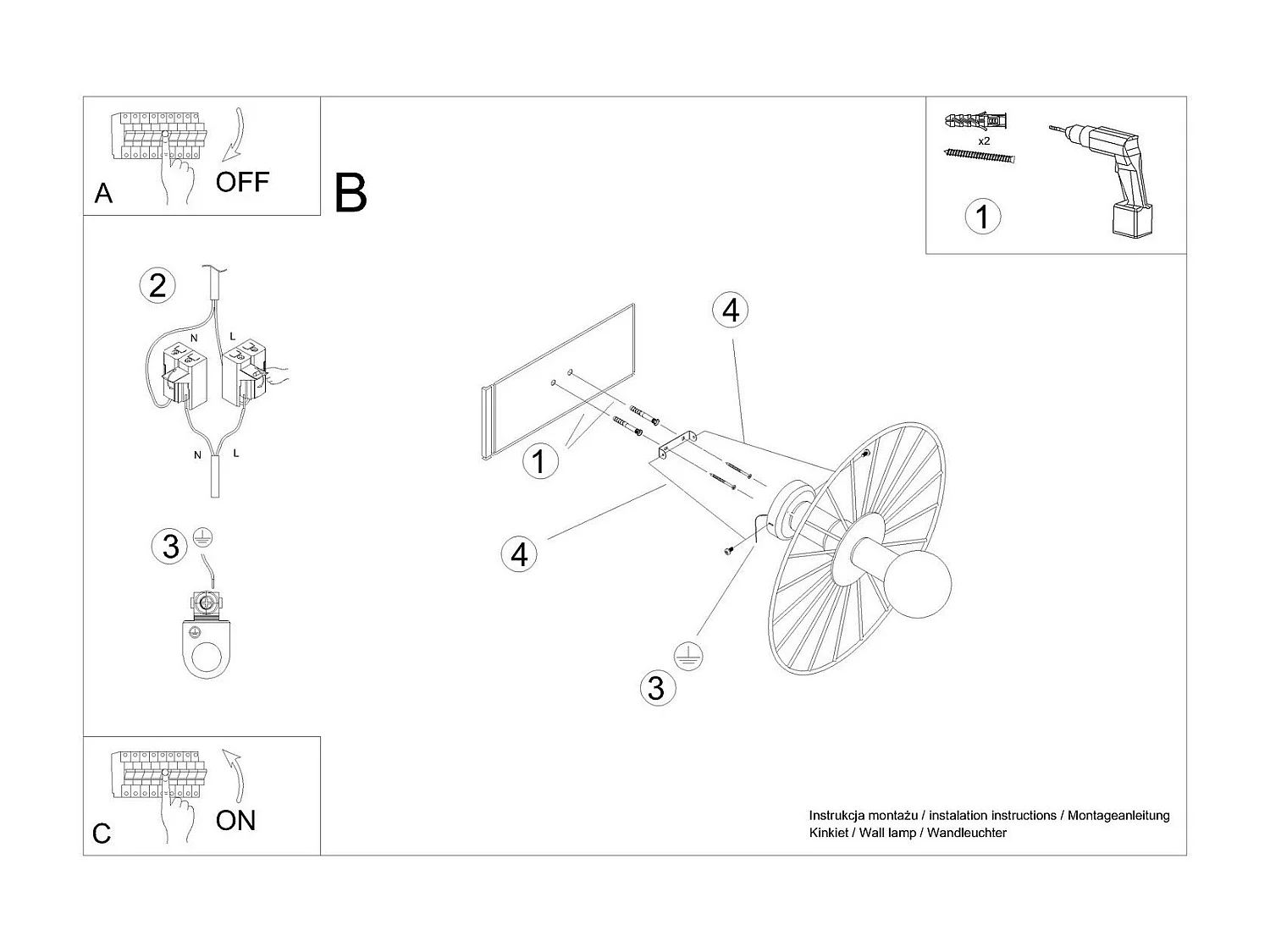 Applique - Plafonnier Aurea 45 noir