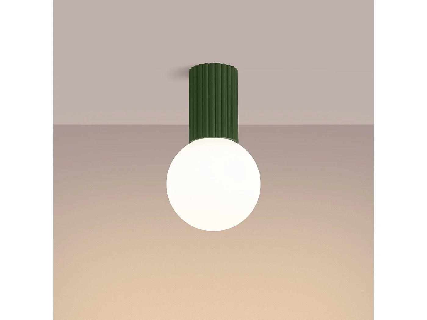 Plafonnier Orbis vert olive IP44