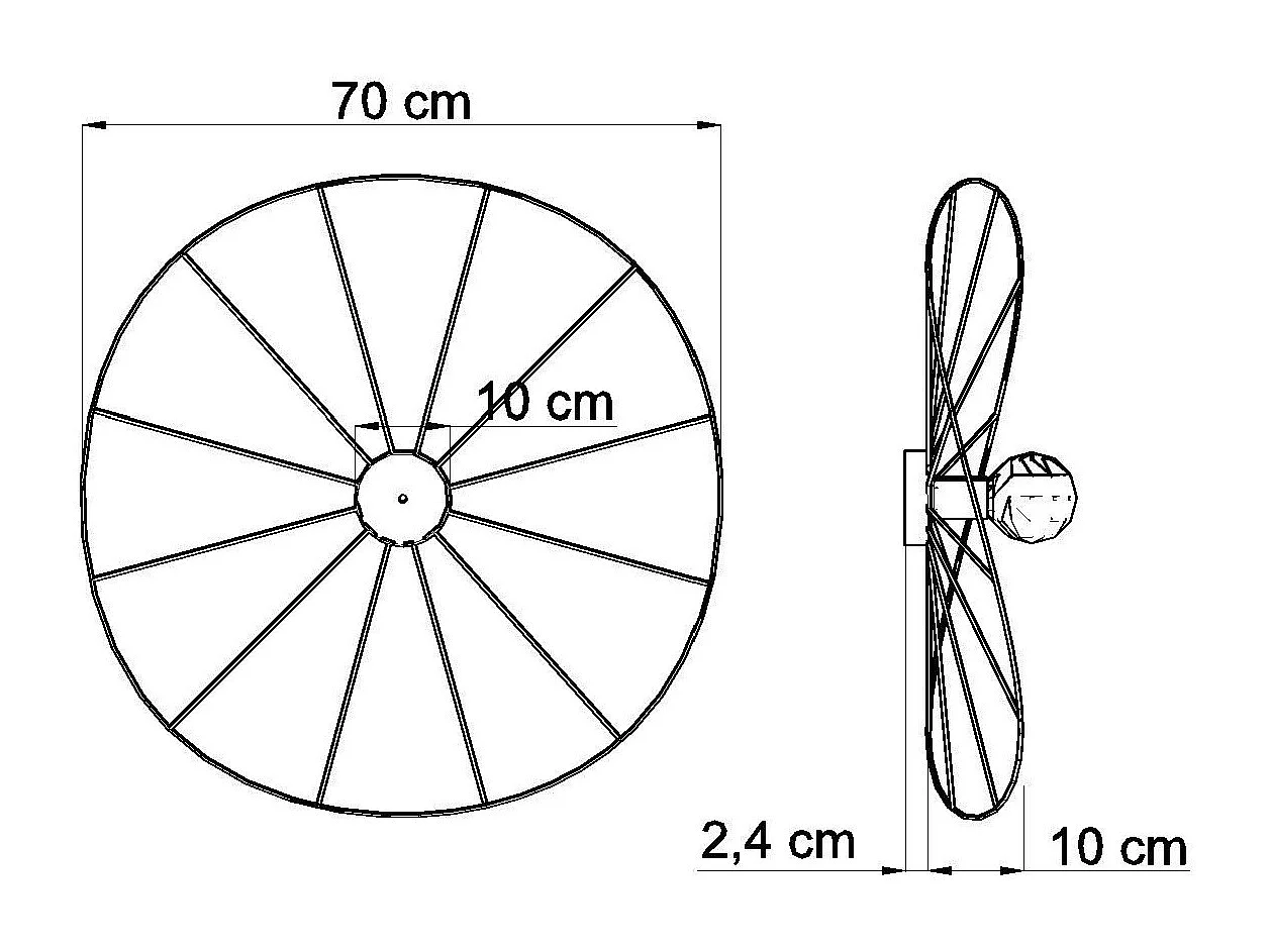 Applique - Plafonnier Solis 70 noir