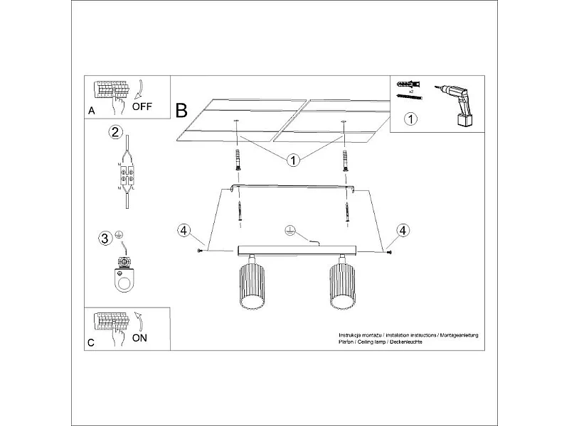 Plafonnier Onyx 2 rouge ocre