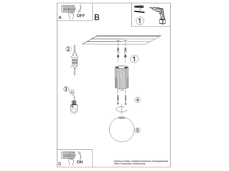 Plafonnier Orbis peach IP44