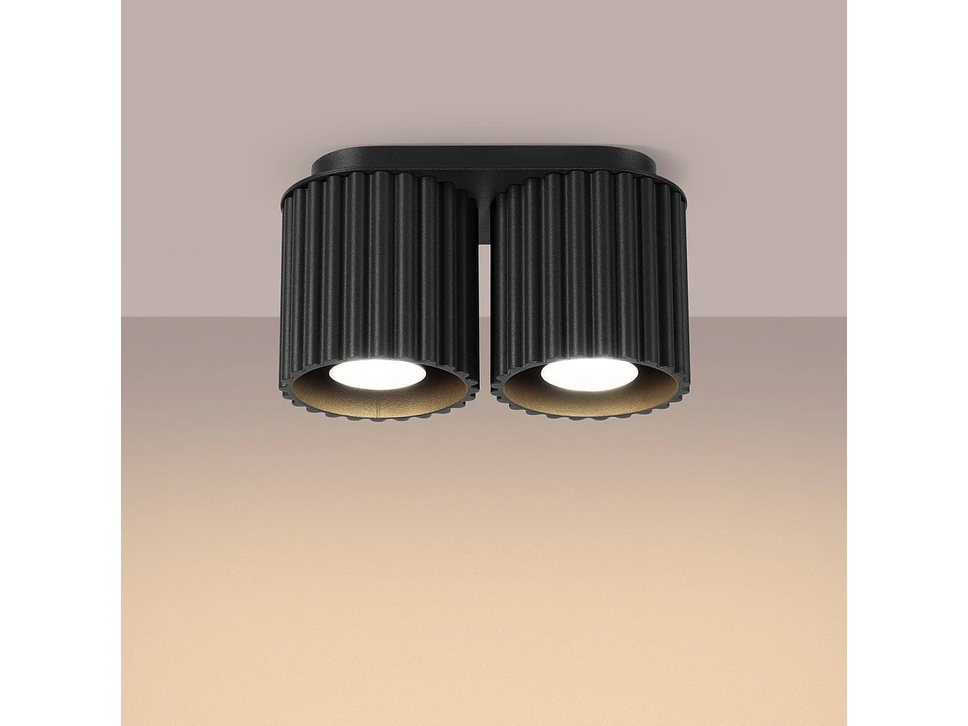 Plafonnier Aurélis 2 noir GU10