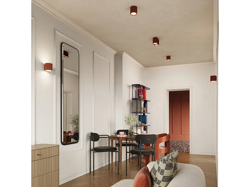 Plafonnier Aurélis 2 rouge ochra GU10