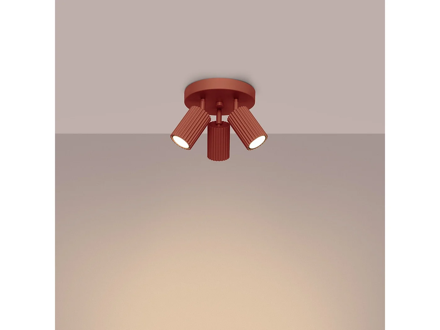 Plafonnier Onyx 3P rouge ocre
