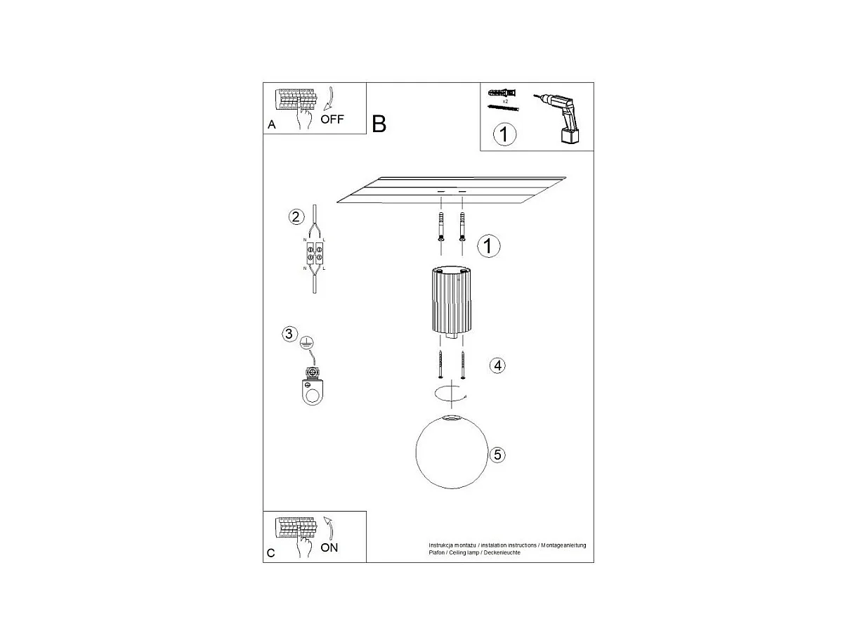 Plafonnier Orbis taupe IP44