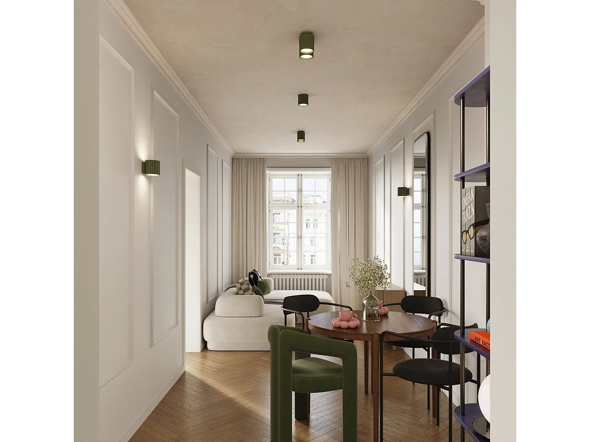 Plafonnier Aurélis 1 vert olive GU10