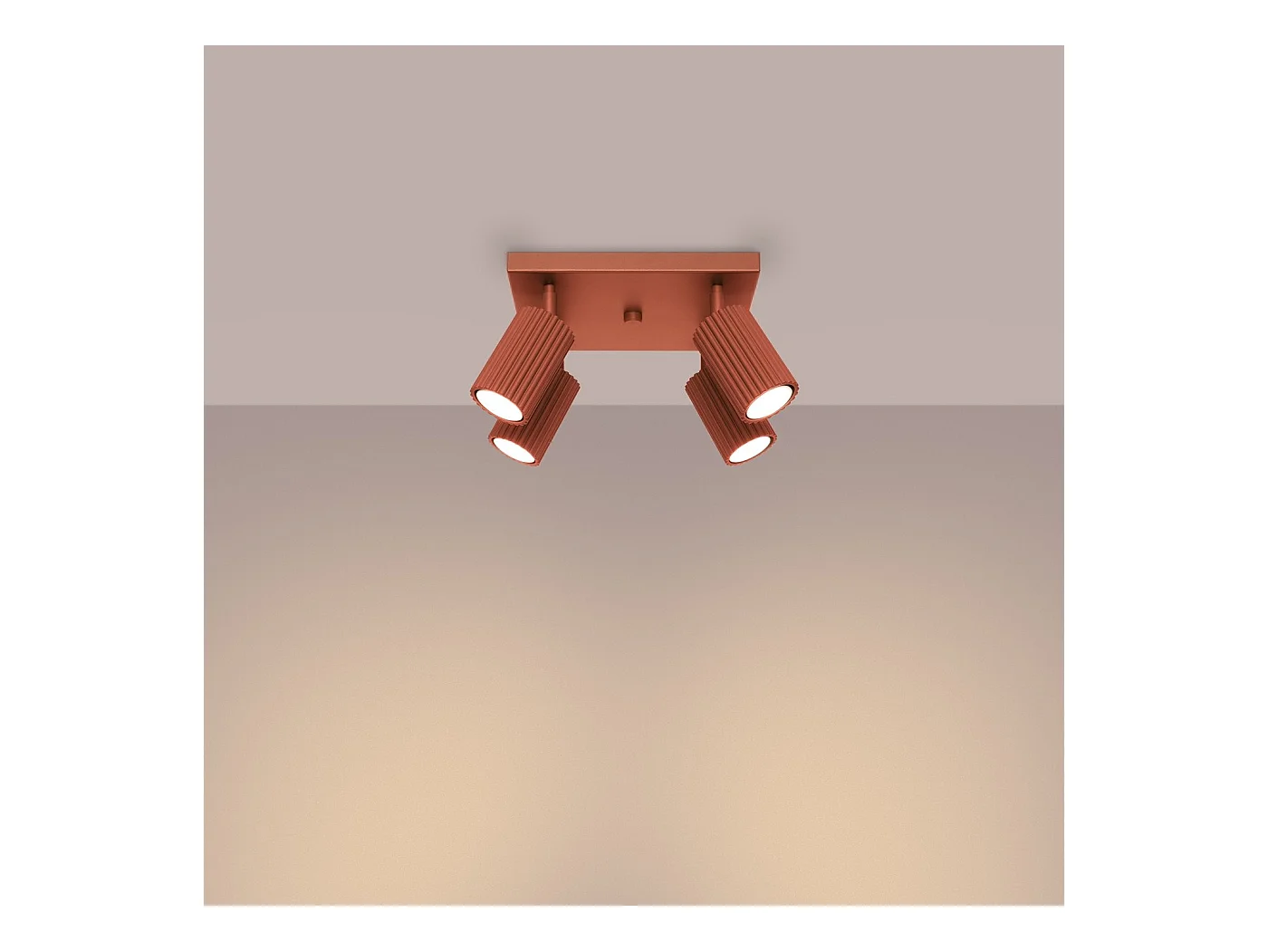 Plafonnier Onyx 4 rouge ocre