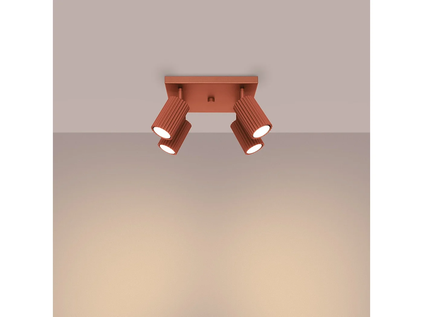 Plafonnier Onyx 4 rouge ocre