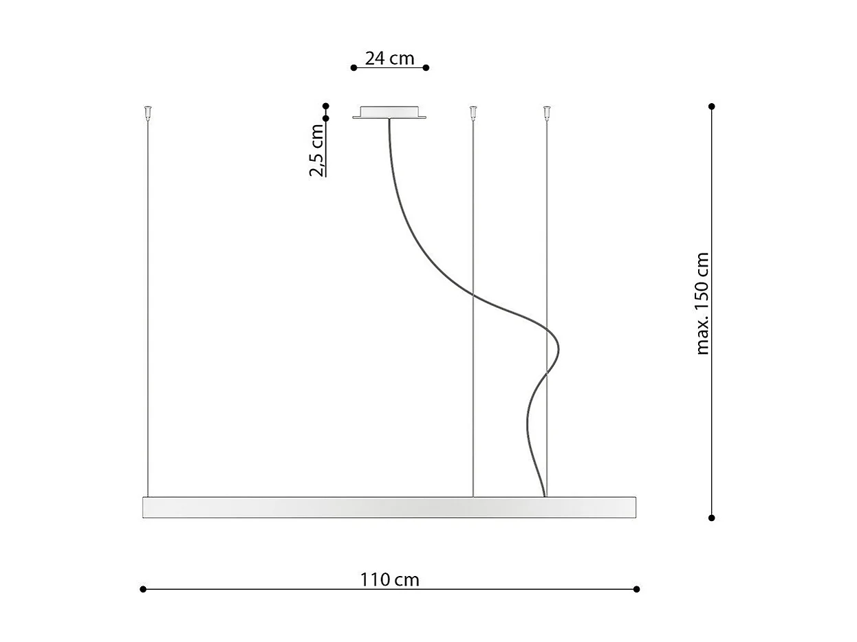 Lustre Nyra 110 noir 3000K
