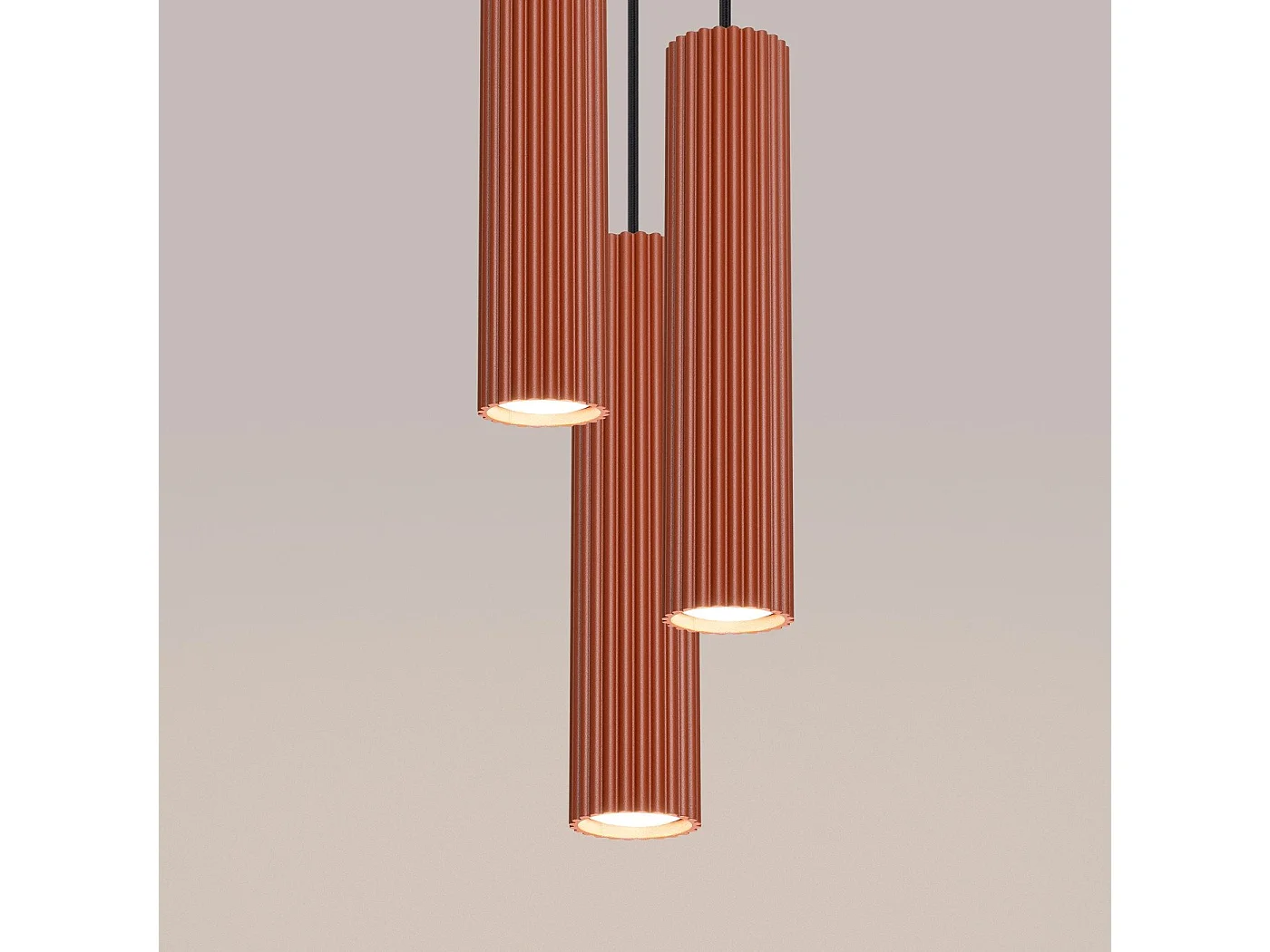 Lampe suspendue Onyx 3P rouge ocre