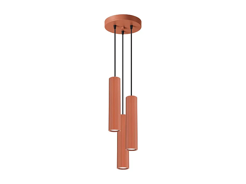 Lampe suspendue Onyx 3P rouge ocre