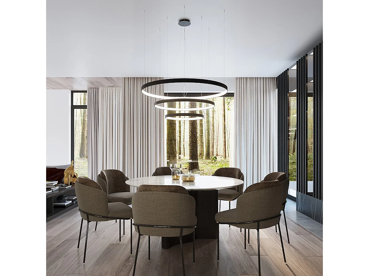 Lustre Nyra 3 55-78-110 noir LED 4000K