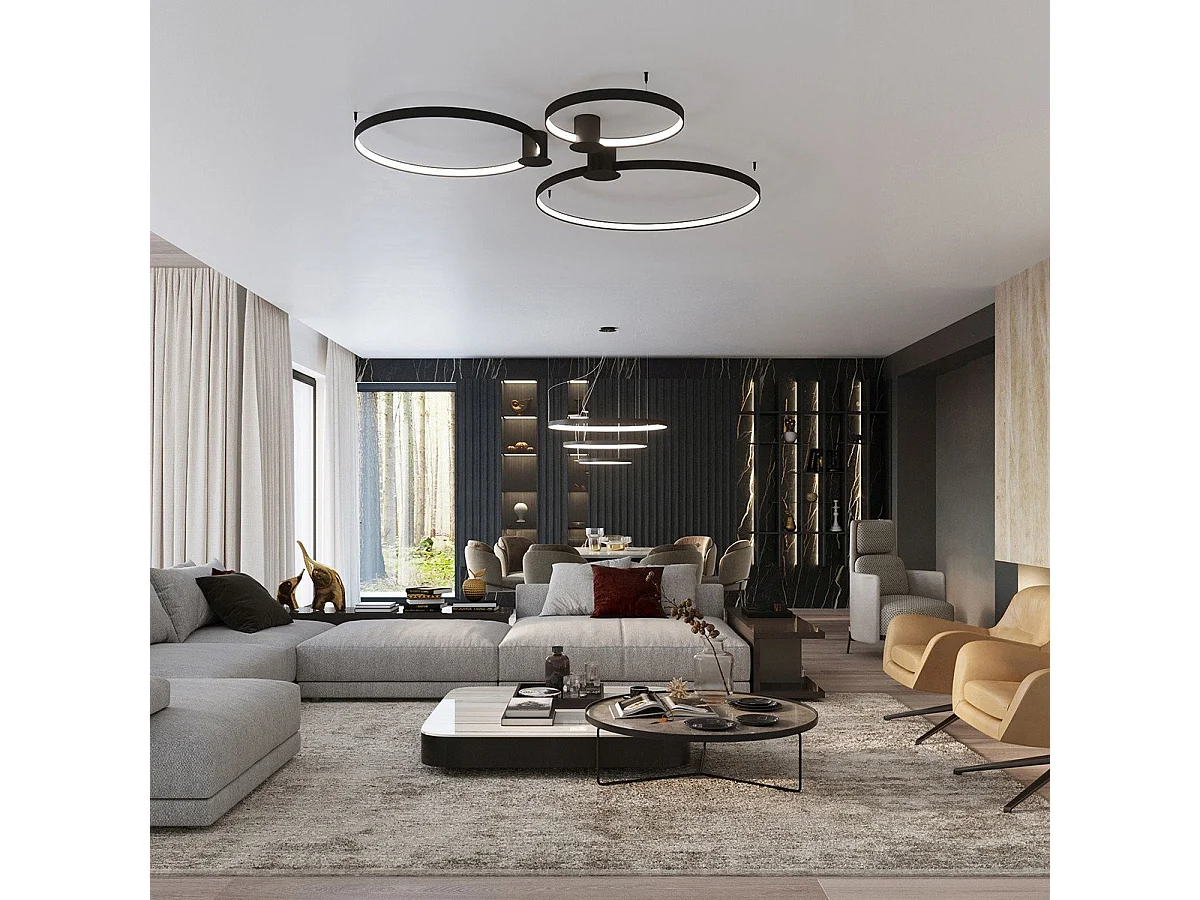 Lustre Nyra 3 55-78-110 noir LED 4000K