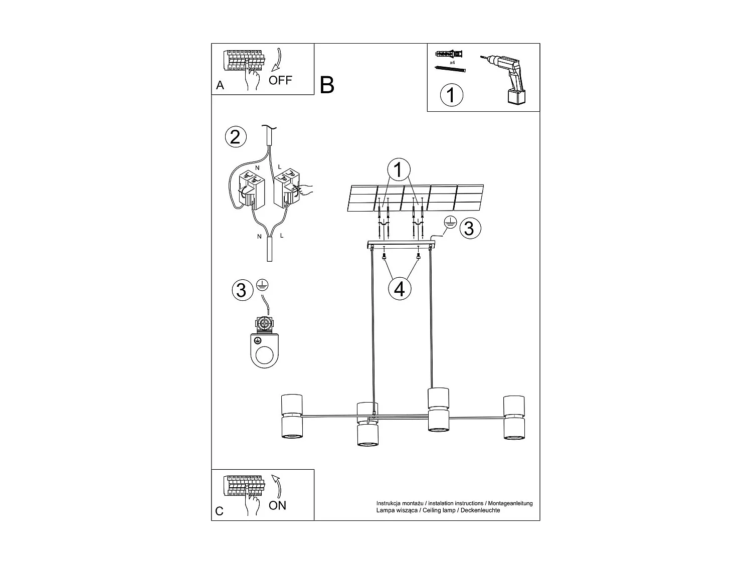 Lampe pendante Alba noir
