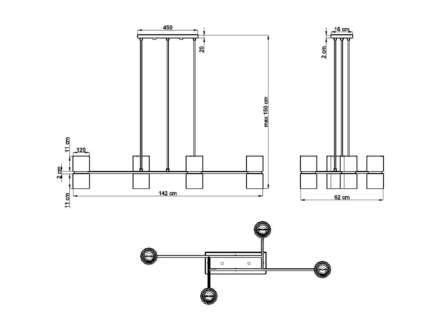 Lampe pendante Alba noir